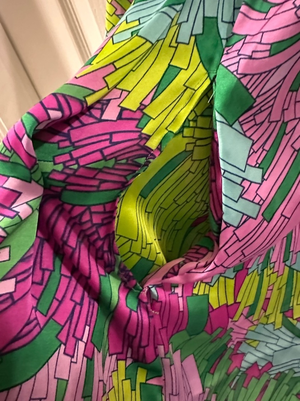 CLASSIQUE Vibrant Tropical Halter Mini Dres Pockets Sz S Feminine Flowy Boho EUC - Picture 6 of 11